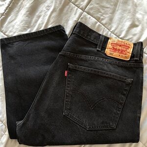 Levi's 550 Relaxed Fit Black Denim Jeans Made in Mexico